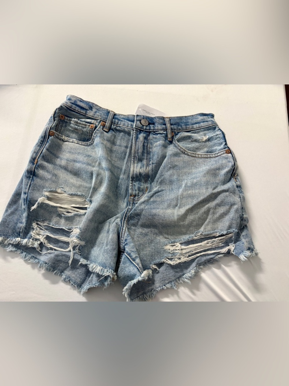 American Eagle Outfitters Light Blue High Rise Distressed Denim Shorts 29W